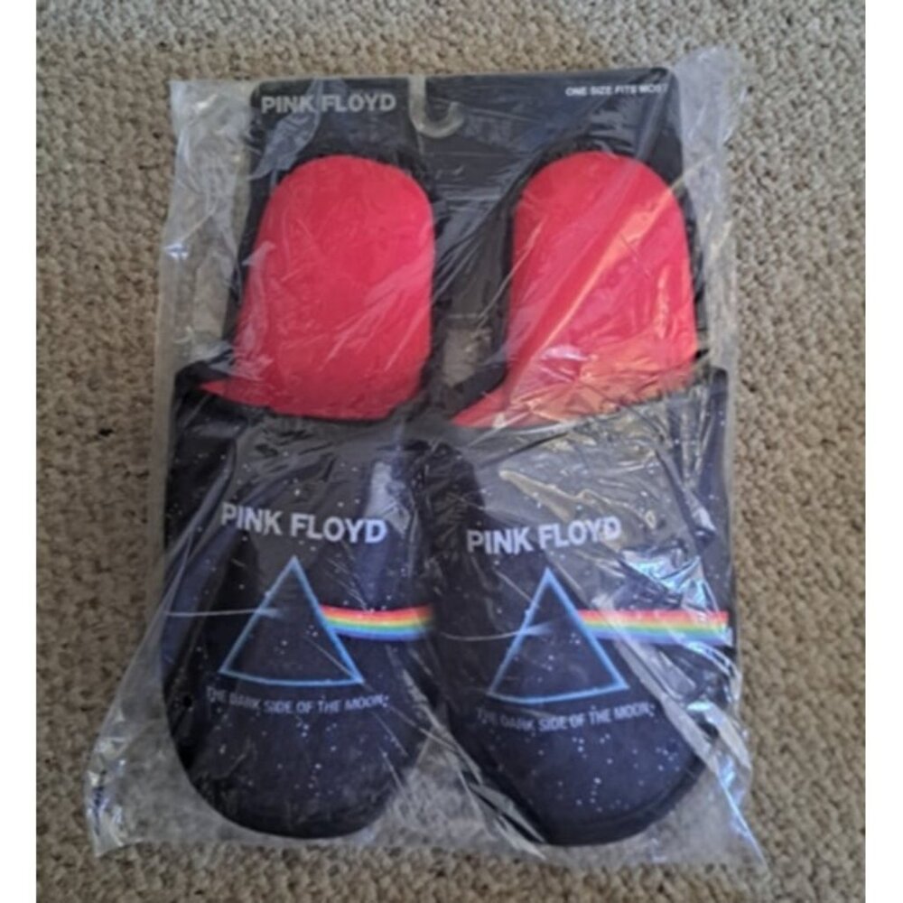 Pink Floyd New Slippers Shoes One Size Fits Most Dark Side of the Moon Slipons - Picture 2 of 2